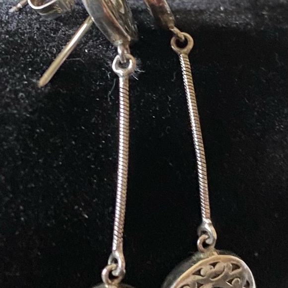 Lois Hill Sterling Silver Disc Dangle Earrings - Picture 7 of 8